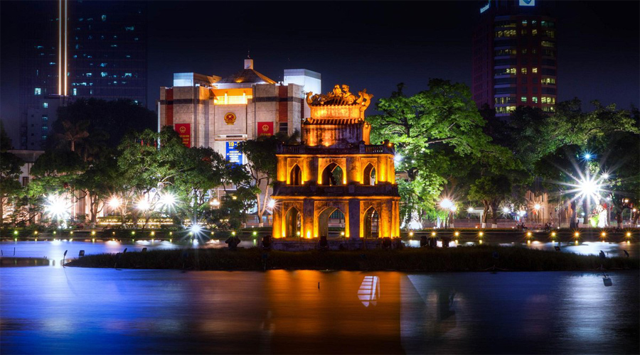 Turtle Tower Night View - Hoan Kiem Lake