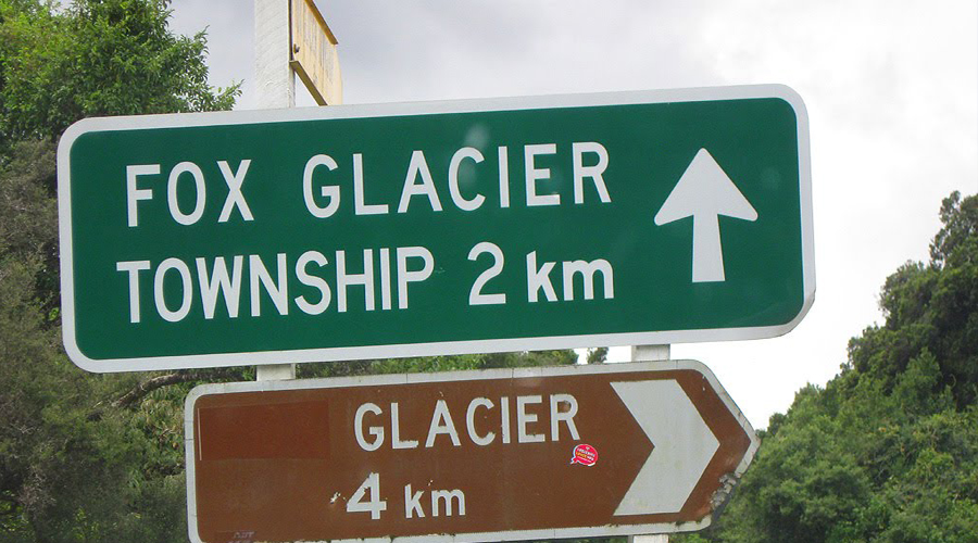 Fox Glacier signboards