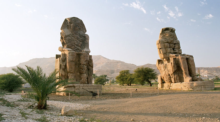 the colossi of Memnon on the West Bank
